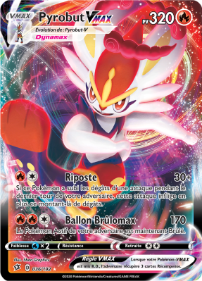 Carte Pokémon Pyrobut-VMAX 036/192 Ultra Rare Clash des Rebelles