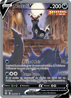 Carte Pokémon Noctali-V 189/203 Ultra Rare Évolution Céleste