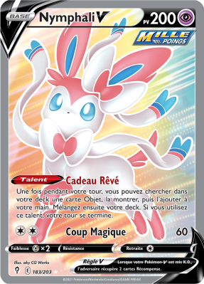 Carte Pokémon Nymphali-V 183/203 Ultra Rare Évolution Céleste