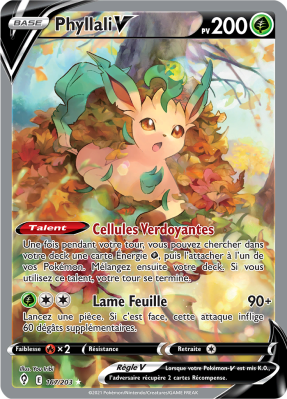 Carte Pokémon Phyllali-V 167/203 Ultra Rare Évolution Céleste