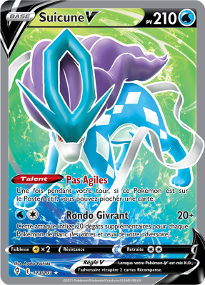 Carte Pokémon Suicune-V 173/203 Ultra Rare Évolution Céleste