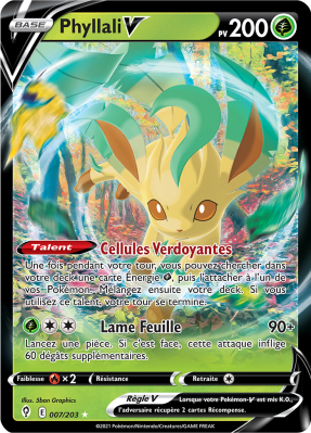 Carte Pokémon Phyllali-V 007/203 Ultra Rare Évolution Céleste