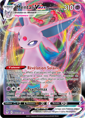 Carte Pokémon Mentali-VMAX 065/203 Ultra Rare Évolution Céleste