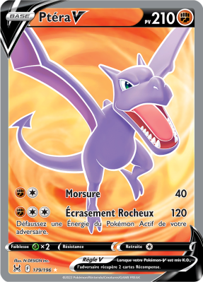 Carte Pokémon Ptéra-V 179/196 Ultra Rare Origine Perdue