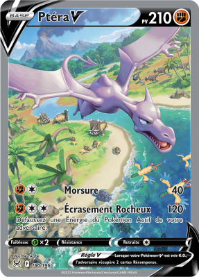Carte Pokémon Ptéra-V 180/196 Ultra Rare Origine Perdue