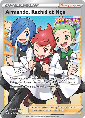 Carte Pokémon Armando, Rachid et Noa 258/264 Ultra Rare Poing de Fusion
