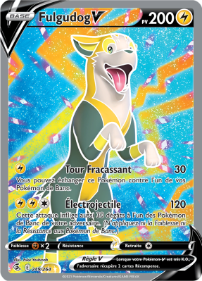 Carte Pokémon Fulgudog-V 249/264 Ultra Rare Poing de Fusion