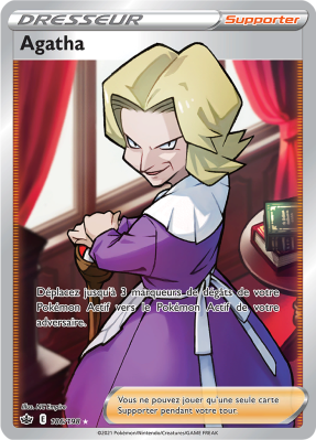 Carte Pokémon Agatha 186/198 Ultra Rare Règne de Glace