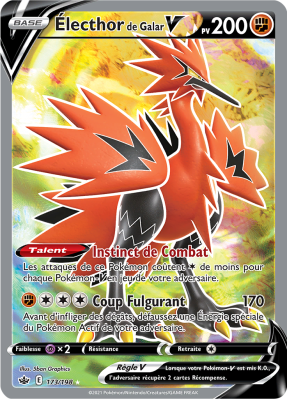 Carte Pokémon Électhor de Galar-V 173/198 Ultra Rare Règne de Glace