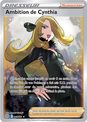 Carte Pokémon Ambition de Cynthia 169/172 Ultra Rare Stars Étincelantes