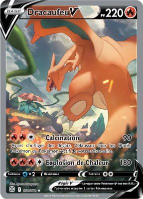 Carte Pokémon Dracaufeu-V 154/172 Ultra Rare Stars Étincelantes