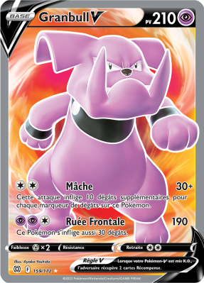 Carte Pokémon Granbull-V 159/172 Ultra Rare Stars Étincelantes
