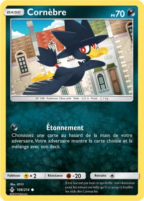 Carte Pokémon Cornèbre 108/214 Commune Alliance Infaillible