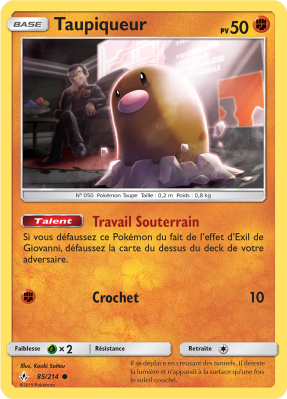 Carte Pokémon Taupiqueur 85/214 Commune Alliance Infaillible