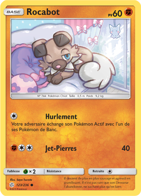 Carte Pokémon Rocabot 123/236 Commune Éclipse Cosmique