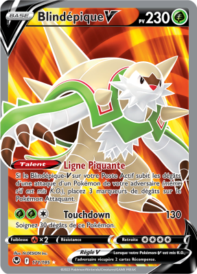 Carte Pokémon Blindépique-V 171/195 Ultra Rare Tempête Argentée