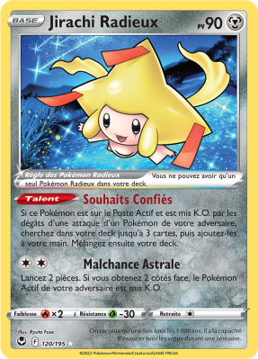 Carte Pokémon Jirachi Radieux 120/195 Ultra Rare Tempête Argentée