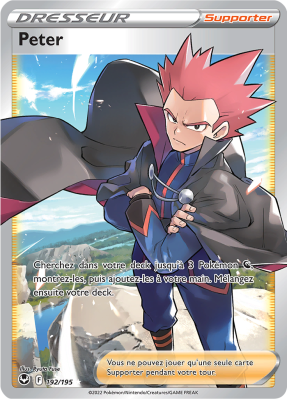 Carte Pokémon Peter 192/195 Ultra Rare Tempête Argentée