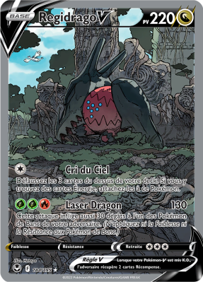 Carte Pokémon Regidrago-V 184/195 Ultra Rare Tempête Argentée