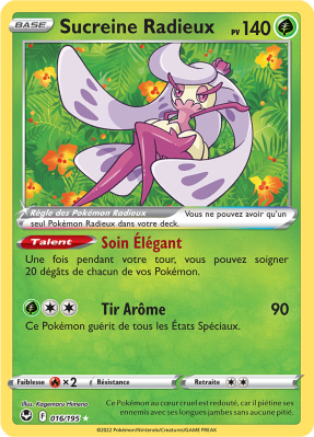 Carte Pokémon Sucreine Radieux 016/195 Ultra Rare Tempête Argentée