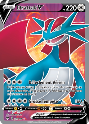 Carte Pokémon Drattak-V 185/189 Ultra Rare Ténèbres Embrasées