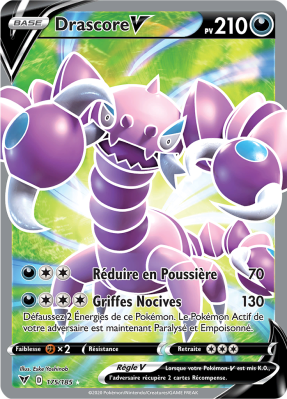 Carte Pokémon Drascore-V 175/185 Ultra Rare Voltage Éclatant