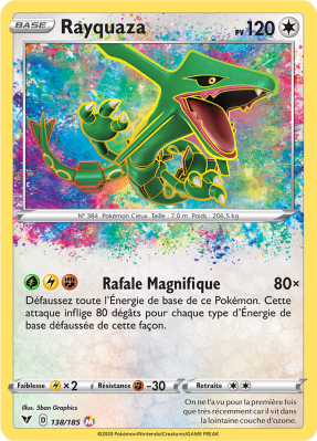 Carte Pokémon Rayquaza 138/185 Ultra Rare Voltage Éclatant