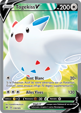 Carte Pokémon Togekiss-V 178/185 Ultra Rare Voltage Éclatant