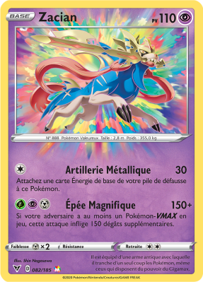 Carte Pokémon Zacian 082/185 Ultra Rare Voltage Éclatant