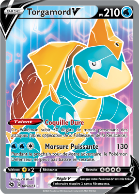 Carte Pokémon Torgamord-V 069/073 Ultra Rare La Voie du Maître