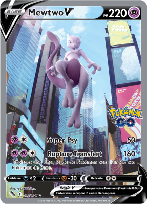 Carte Pokémon Mewtwo-V 072/078 Ultra Rare Pokémon GO (JCC)