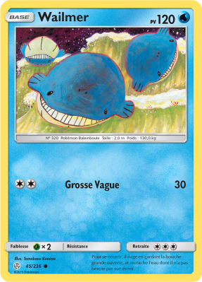 Carte Pokémon Wailmer 45/236 Commune Éclipse Cosmique