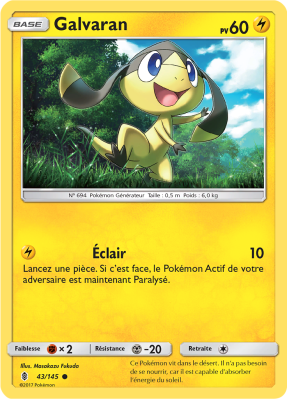 Carte Pokémon Galvaran 43/145 Commune Gardiens Ascendants