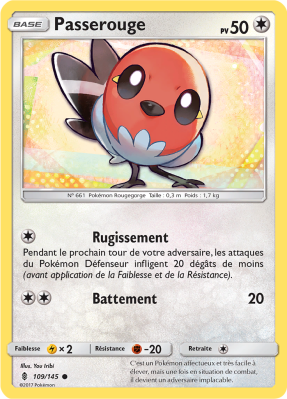 Carte Pokémon Passerouge 109/145 Commune Gardiens Ascendants