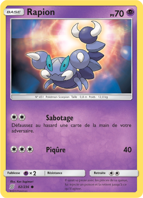 Carte Pokémon Rapion 82/236 Commune Harmonie des Esprits