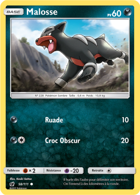 Carte Pokémon Malosse 58/111 Commune Invasion Carmin