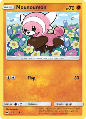 Carte Pokémon Nounourson 55/111 Commune Invasion Carmin