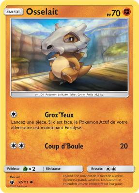 Carte Pokémon Osselait 52/111 Commune Invasion Carmin