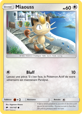 Carte Pokémon Miaouss 101/147 Commune Ombres Ardentes