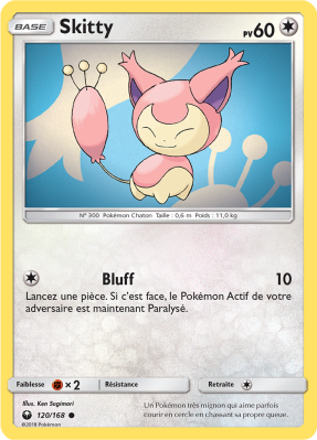 Carte Pokémon Skitty 120/168 Commune Tempête Céleste