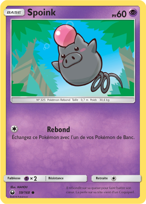 Carte Pokémon Spoink 59/168 Commune Tempête Céleste