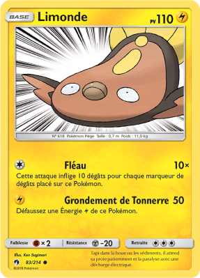 Carte Pokémon Limonde 83/214 Commune Tonnerre Perdu