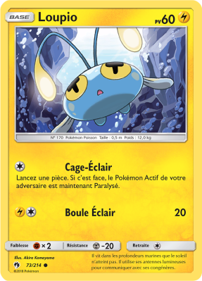 Carte Pokémon Loupio 73/214 Commune Tonnerre Perdu