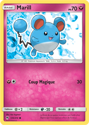 Carte Pokémon Marill 135/214 Commune Tonnerre Perdu