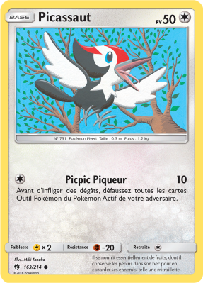 Carte Pokémon Picassaut 163/214 Commune Tonnerre Perdu