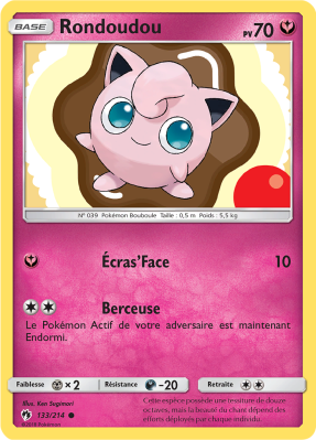 Carte Pokémon Rondoudou 133/214 Commune Tonnerre Perdu
