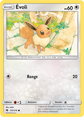 Carte Pokémon Évoli 155/214 Commune Tonnerre Perdu