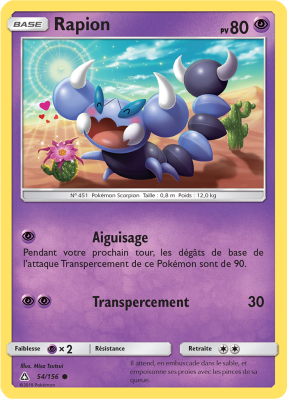 Carte Pokémon Rapion 54/156 Commune Ultra-Prisme