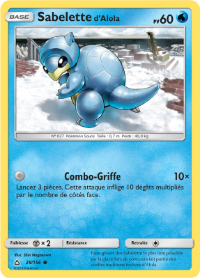Carte Pokémon Sabelette d'Alola 28/156 Commune Ultra-Prisme