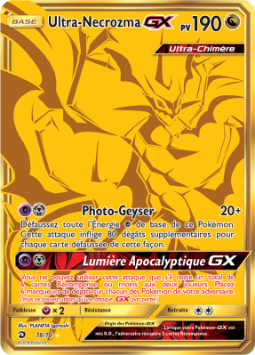 Carte Pokémon Ultra-Necrozma-GX 78/70 Gold Majesté des Dragons